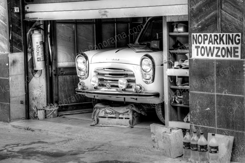 Vintage car in a private garage in Birgu.