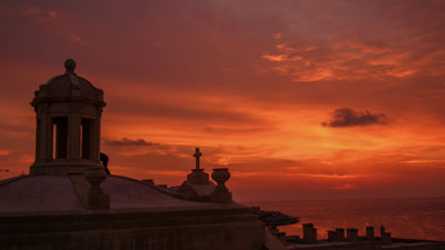 Sunrise over the chapel - Fort Manoel